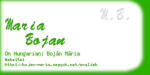 maria bojan business card